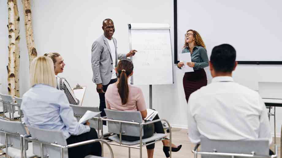 Adults in a classroom