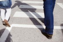 Child and grown up walking