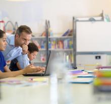 Teacher and computer