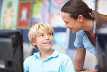 Child and teacher