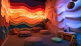 Sensory room with bright colours
