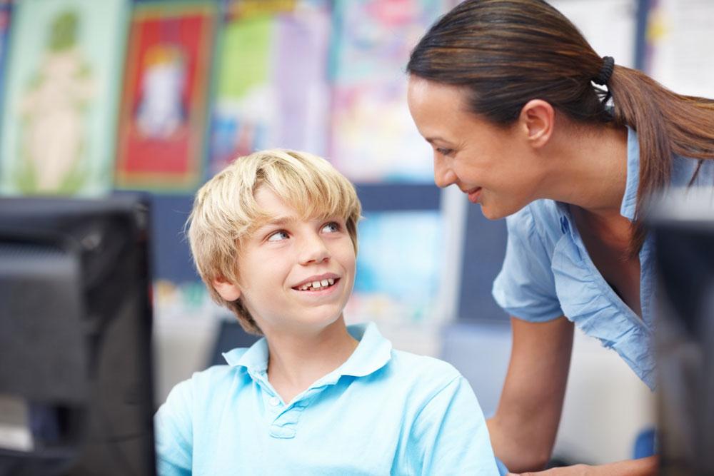 Child and teacher